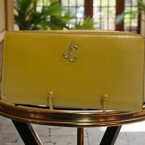 Jimmy Choo Mustard Yellow Luxury Wallet COA invluded
